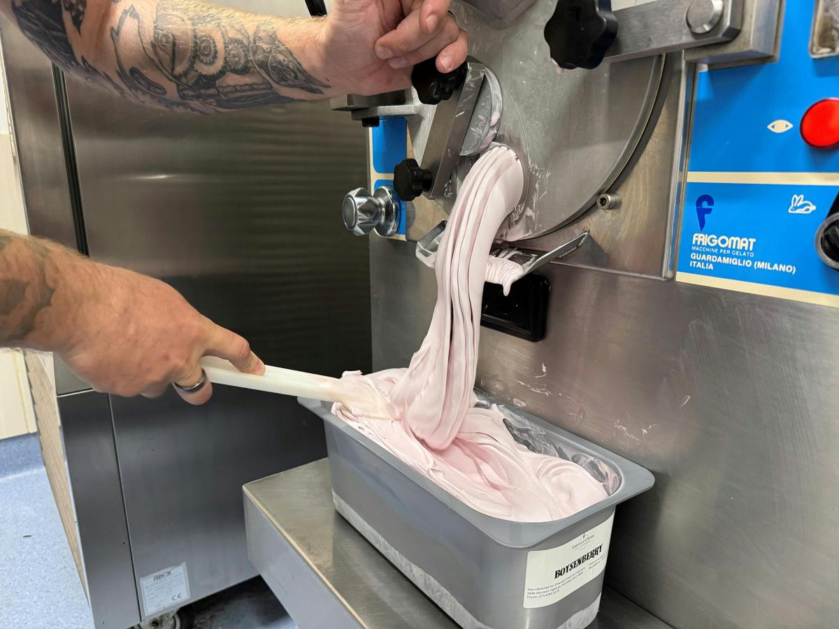 Boysenberry Ice Cream being Extracted