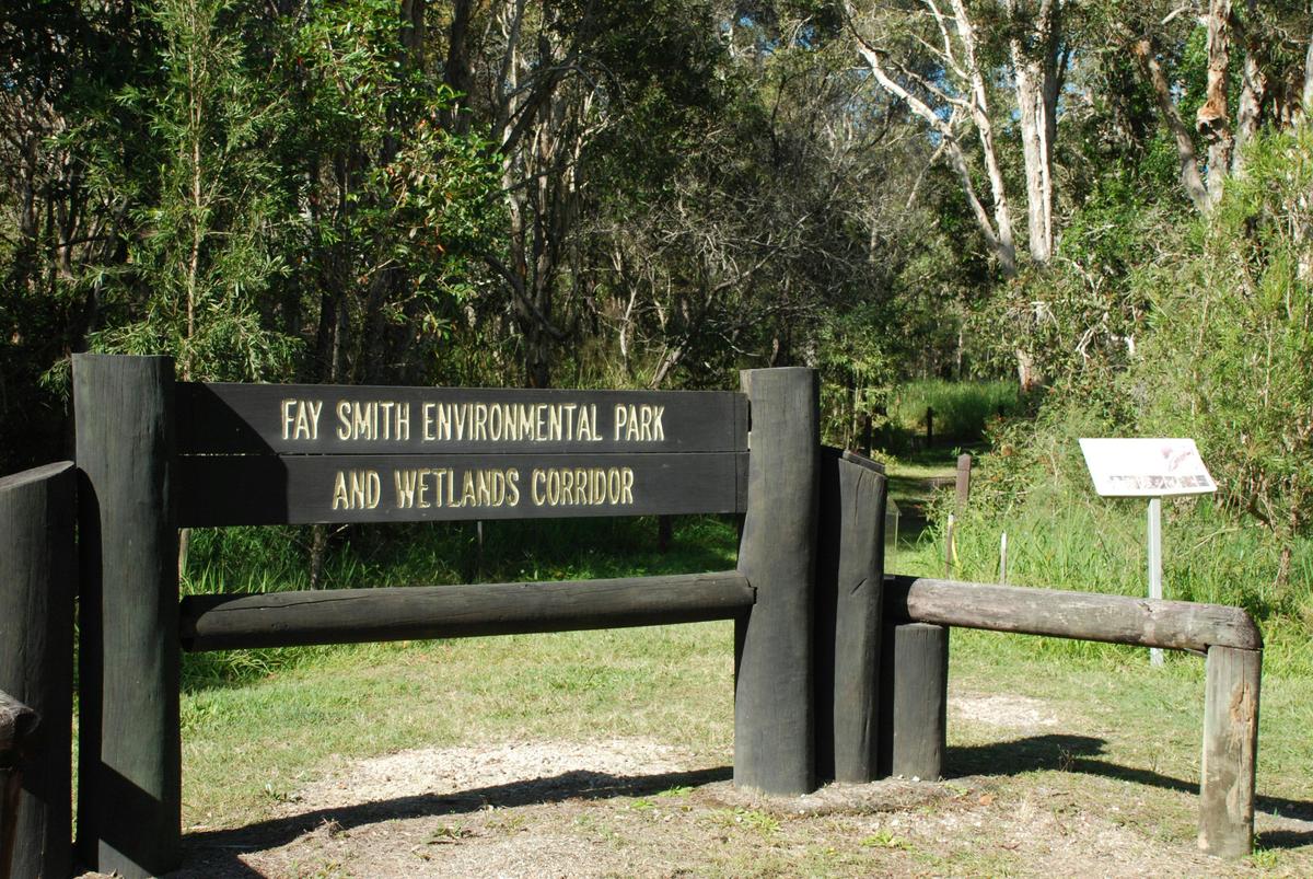 Fay Smith Wetlands entry sign