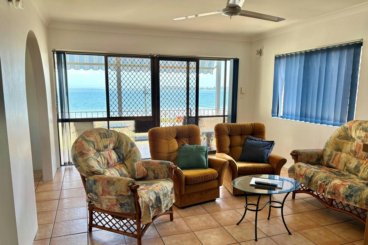 Lounge room with water views