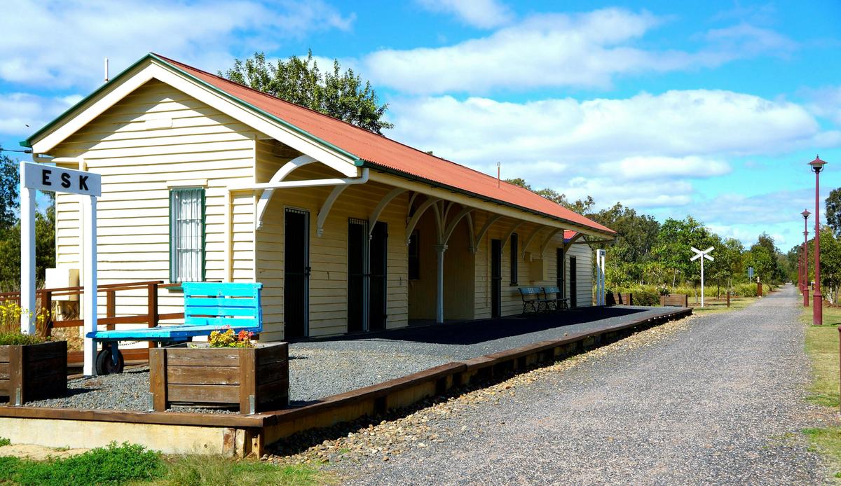 Esk Railway Station along the Brisbane Valley Rail Trail