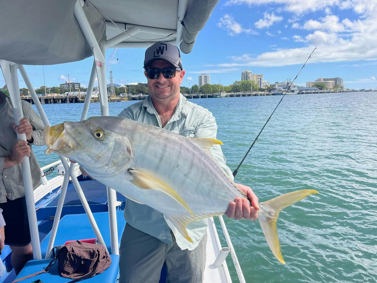 Estuary fishing in Trinity Inlet for Golden Trevally!