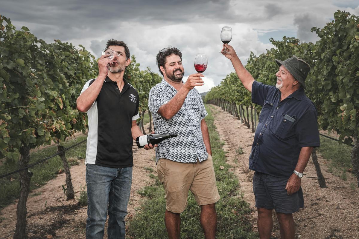 Ray (Winemaker), Jason (Vineyard Manager and Chef) and Sam Costanzo (Owner)