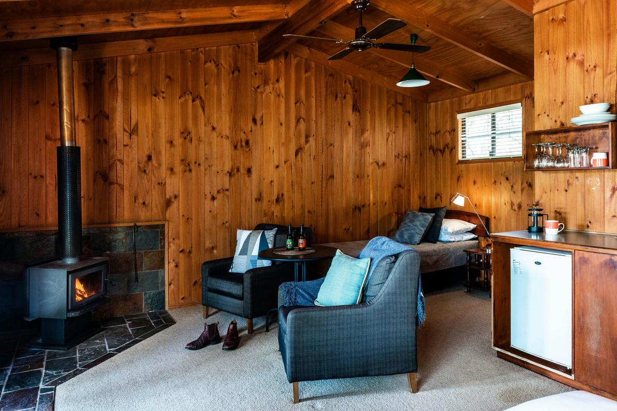 Timber Cabin log fire