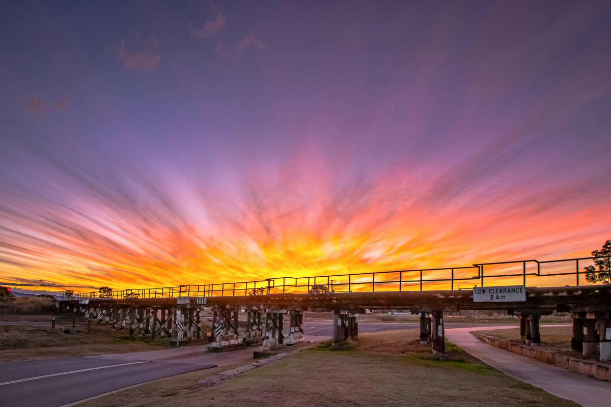 Grantham Bridge at sunset