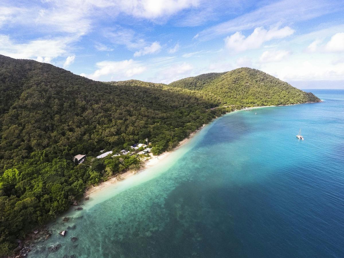 Fitzroy Island aerial off Cairns and the Great Barrier Reef