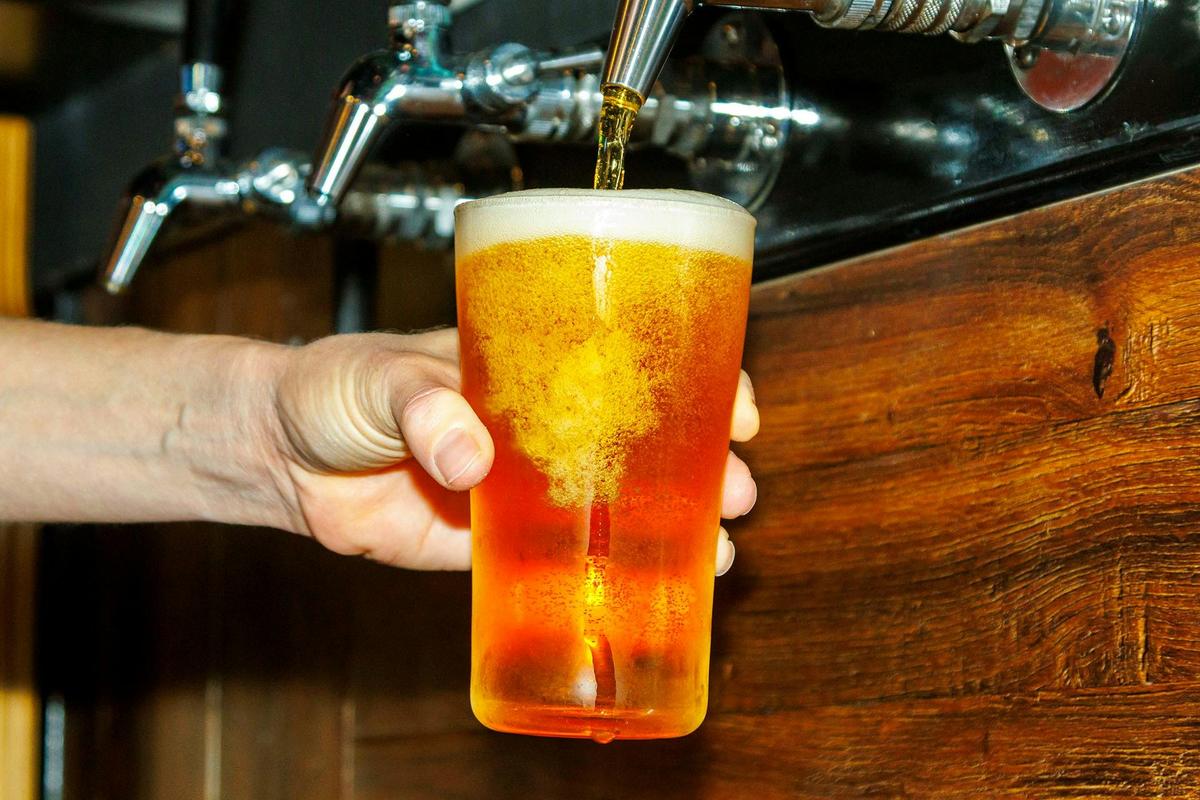 Beers on tap.