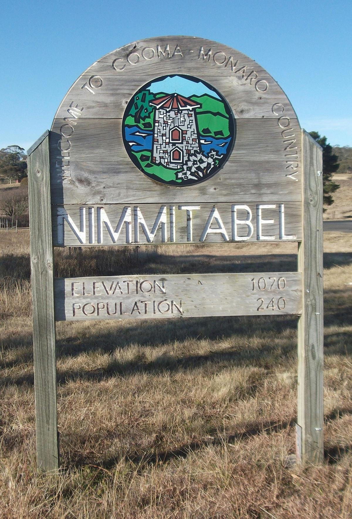 Historic Nimmitabel Town Sign