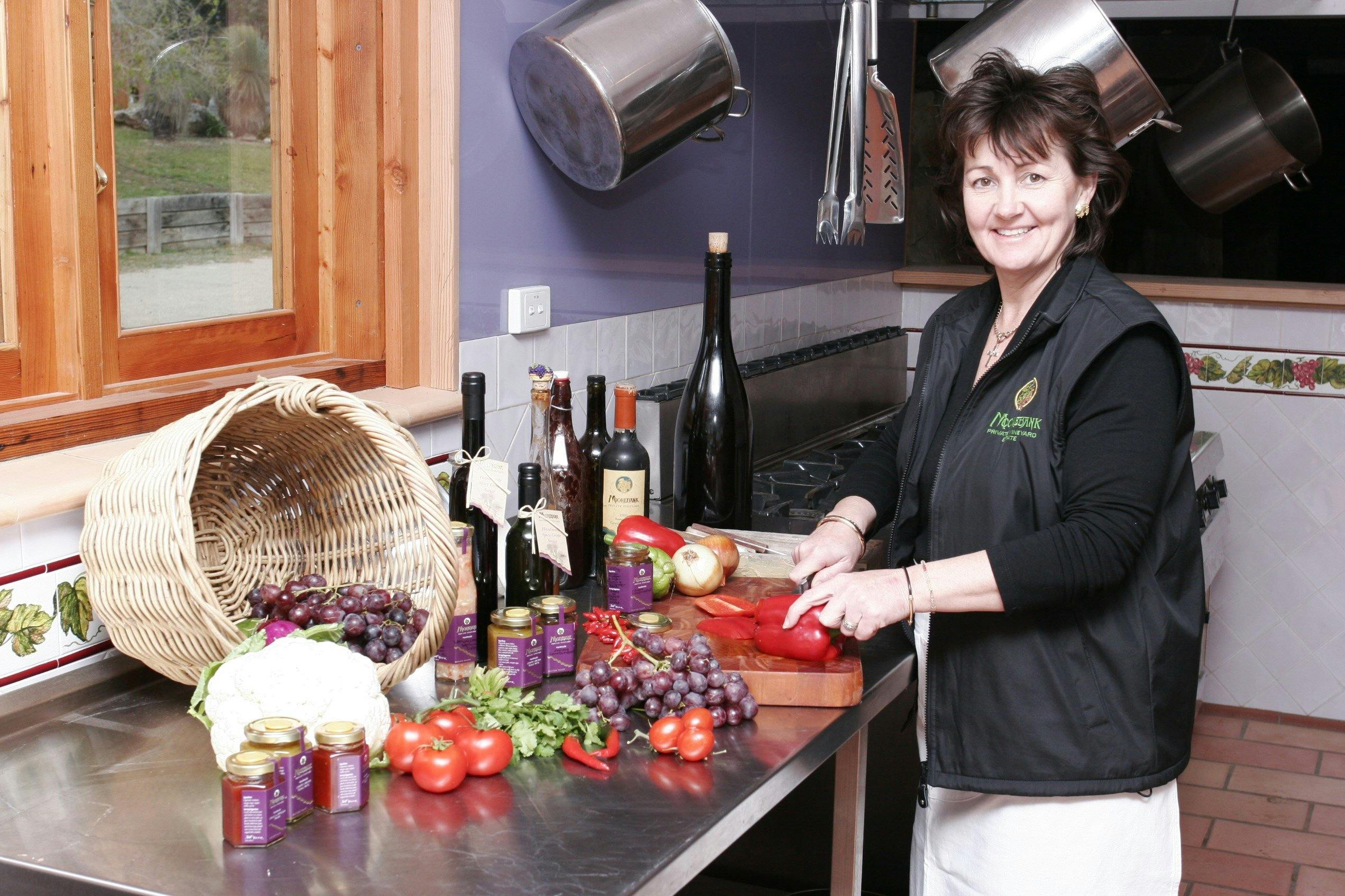 Debra Moore making her condiments