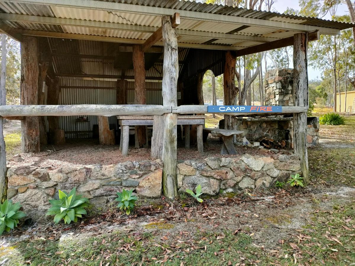 Communal camp fire hut