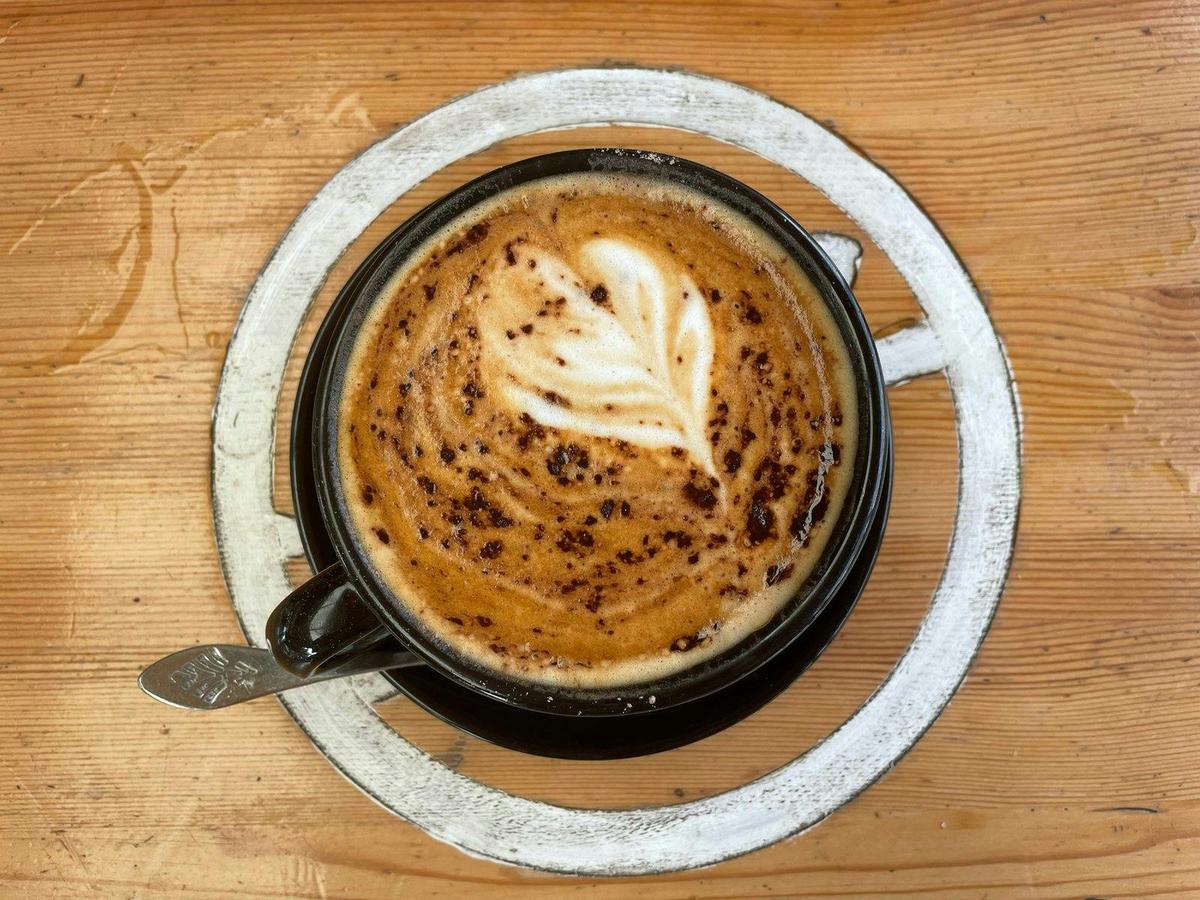 Coffee in a cup from Harry's Place Cafe