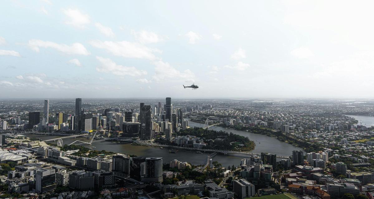 city scenic brisbane skyline helicopter tour australia queensland