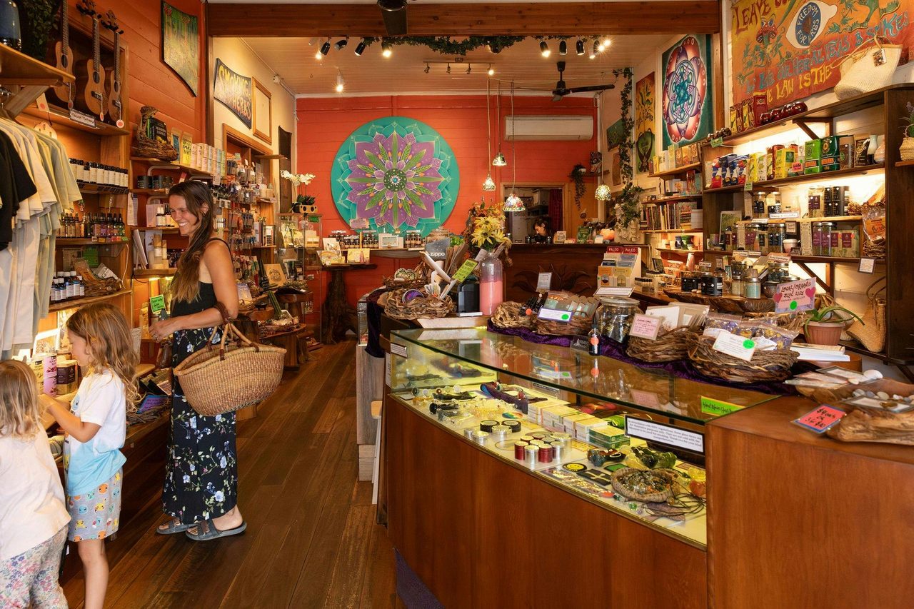 Young family exploring the diverse stock in the store