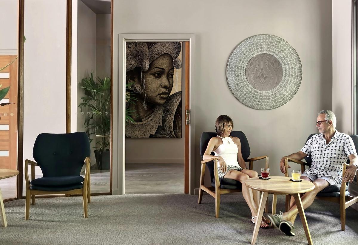 Guest lounge at ikatan Spa Noosa