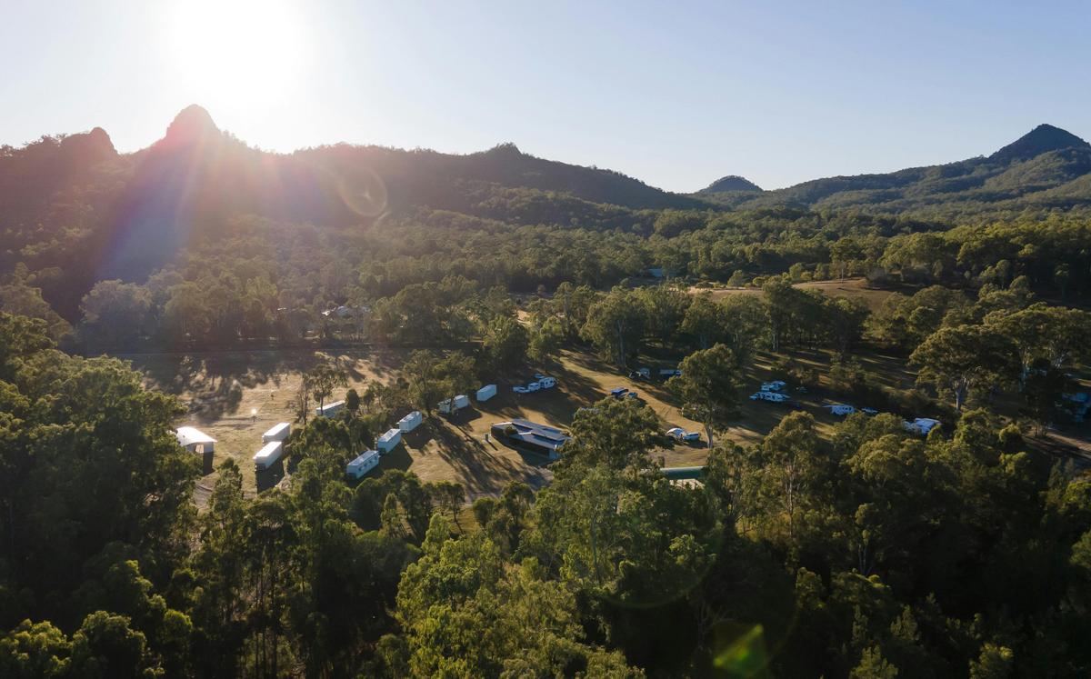 Aerial view of campgrounds