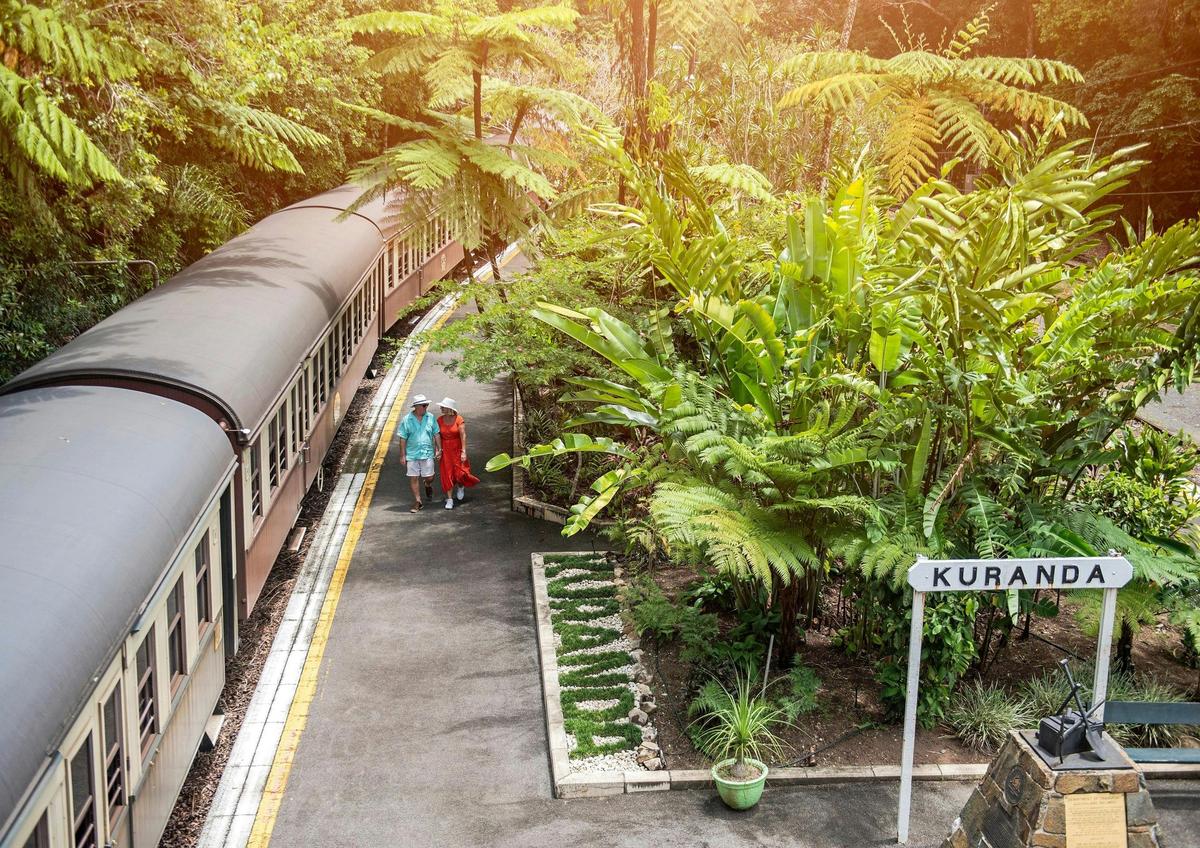 Kuranda Scenic Railway journeys through rainforest to the vibrant village of Kuranda, Tropical NQ.
