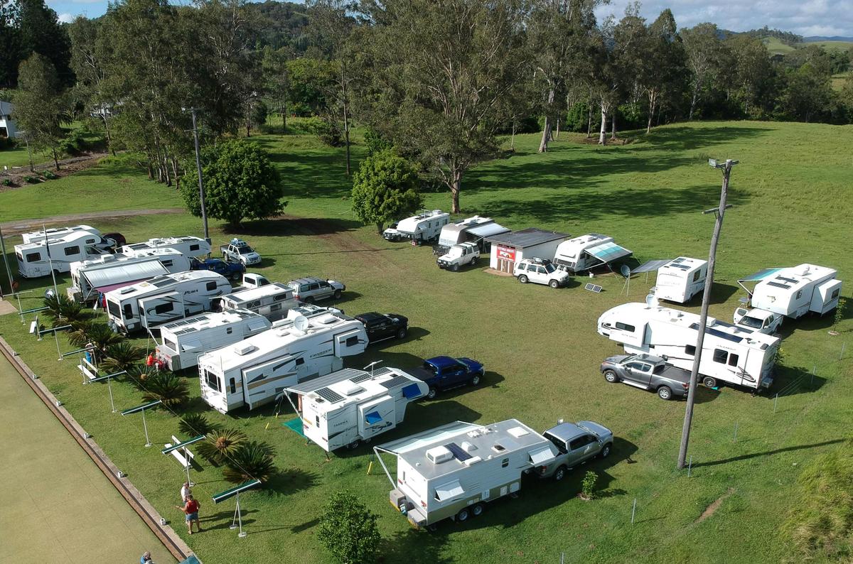 Camping in a country setting