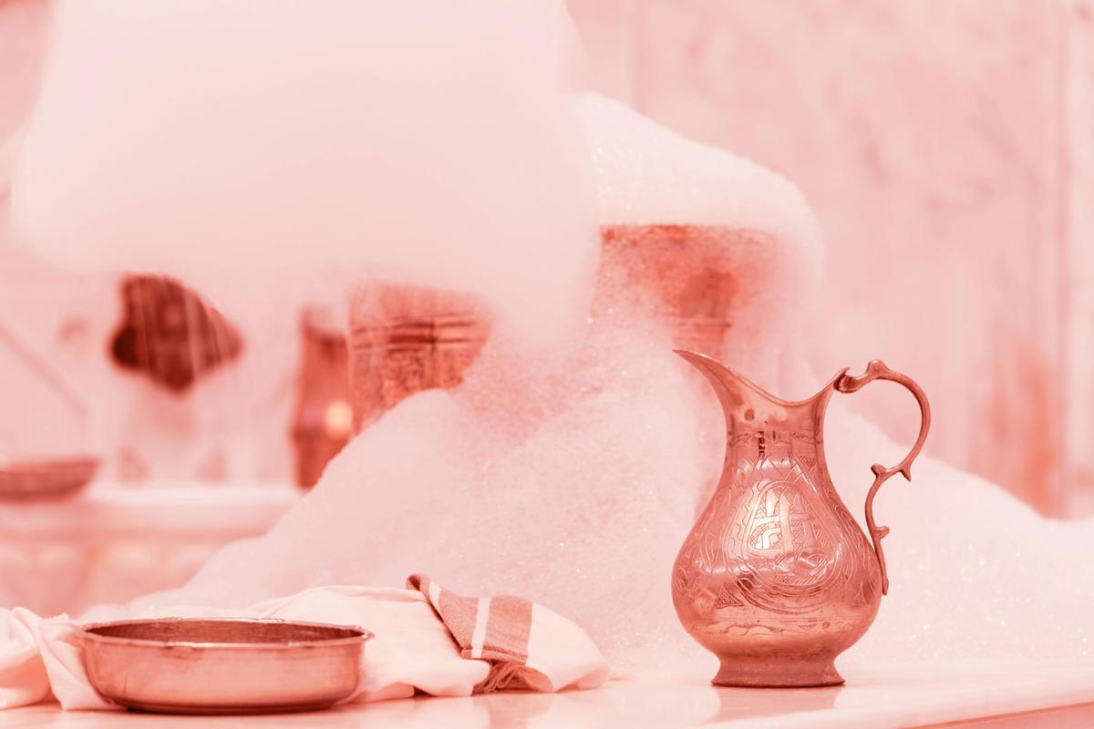 Jug and soap in hammam room