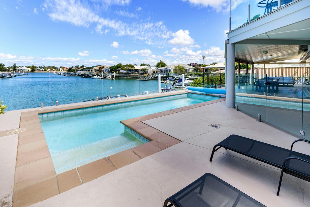 Pool area overlooking canal