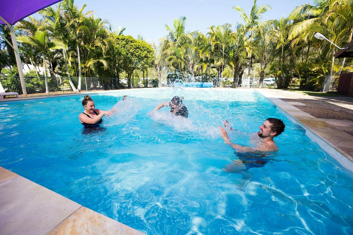 Cool off in the on site swimming pool