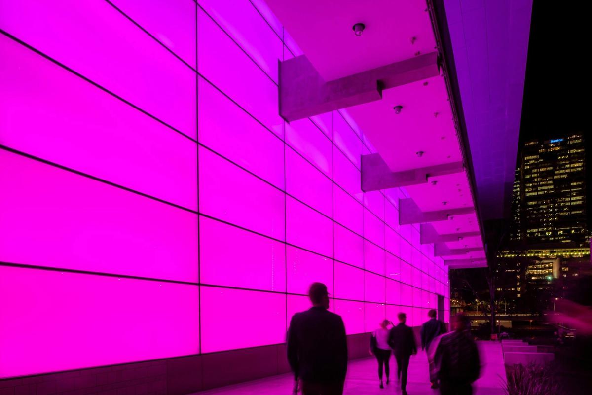 James Turrell's Night Life 2018. Commissioned to mark the 10th anniversary of the opening of GOMA
