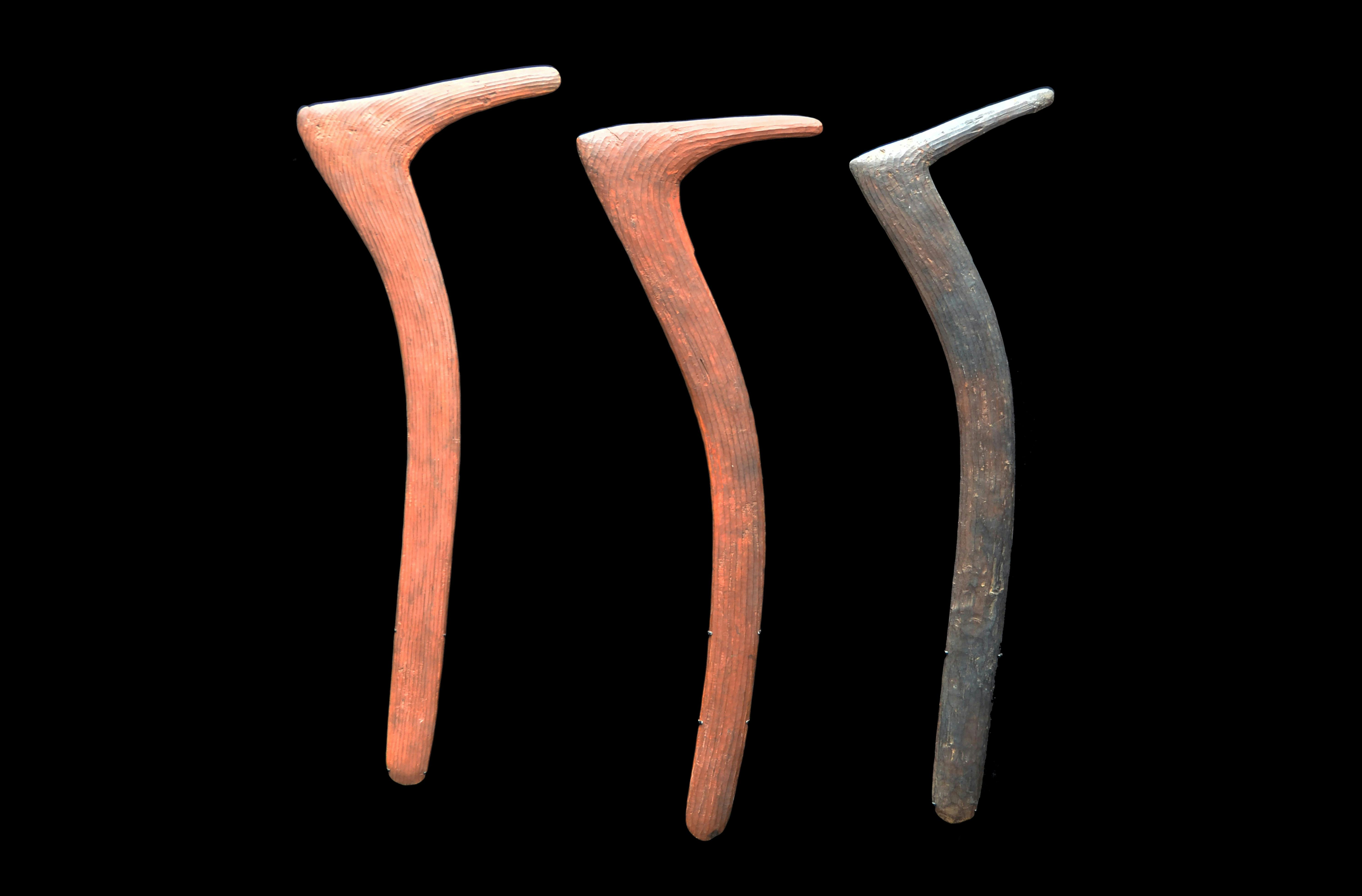 Three Australia Aboriginal Hooked Boomerang, Northern Territory