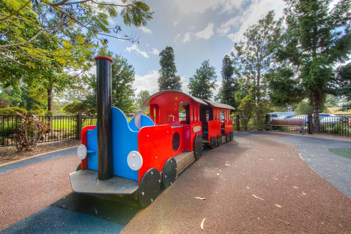 Train playground in John Scott Park