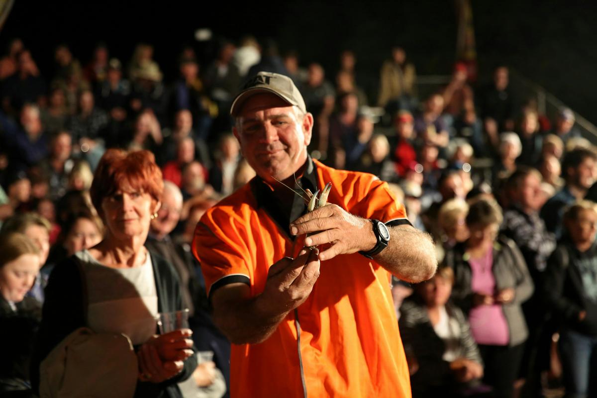 International Yabby Races at Windorah, is this the winning yabby?