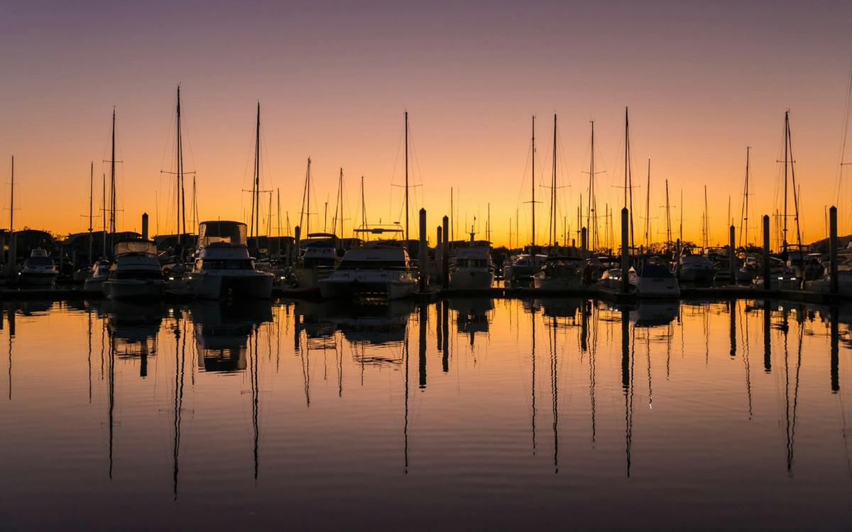 Marine Waterline at Sunset