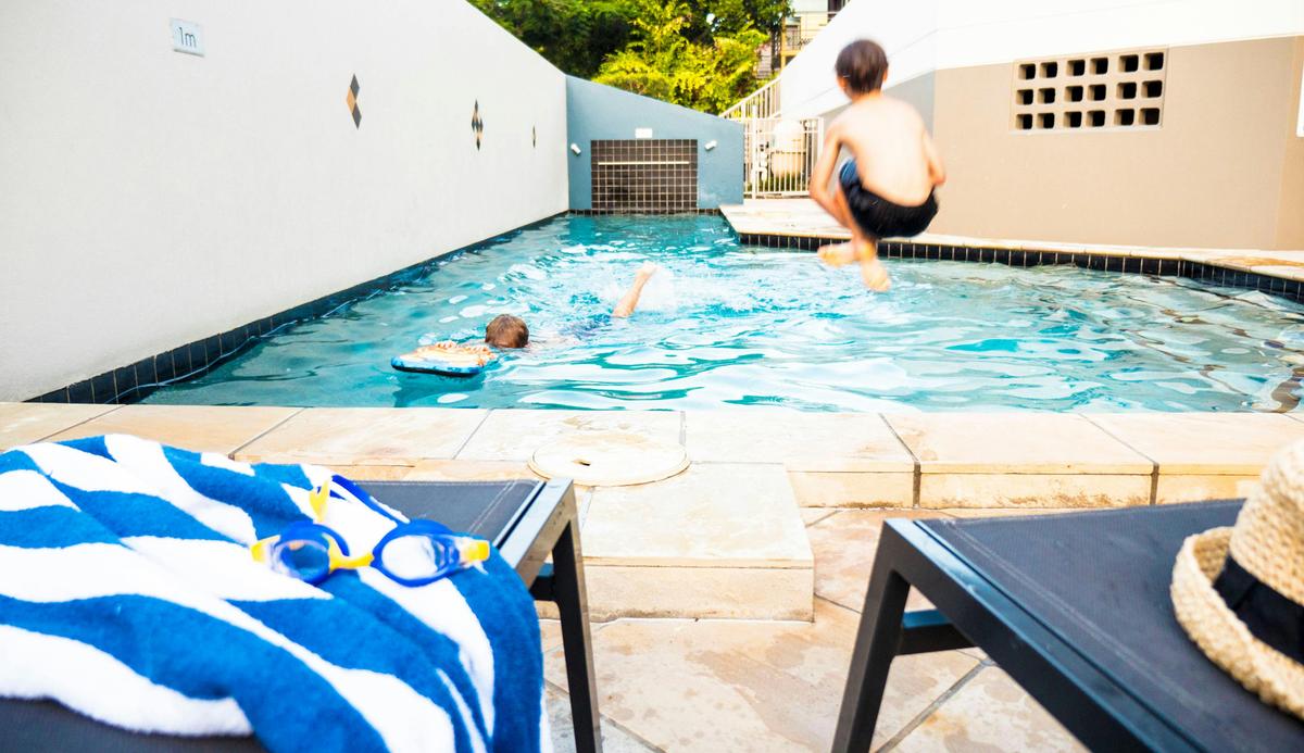 Outdoor Lap Pool Fun