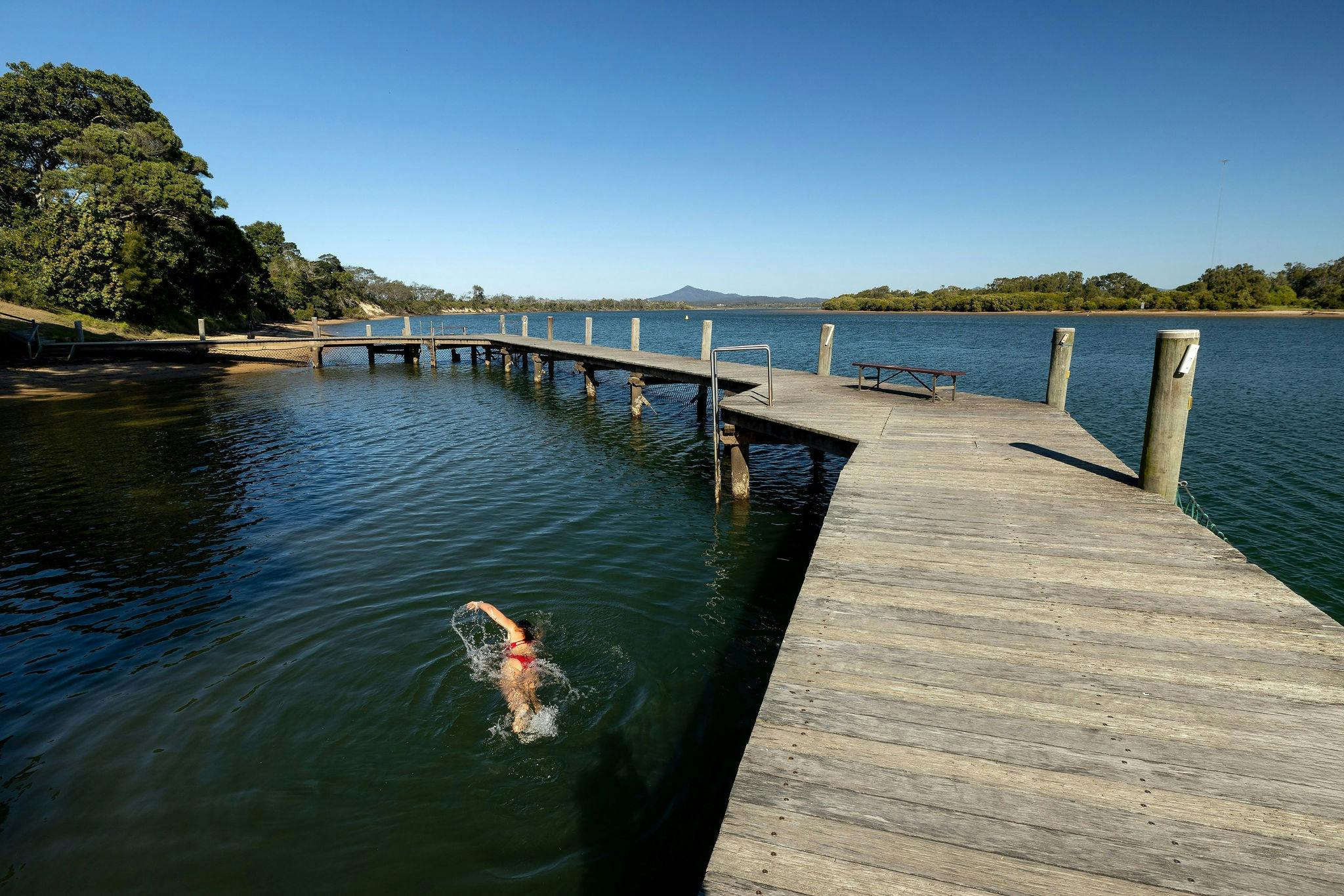 Swimmer at Mylestom Tidal Pool