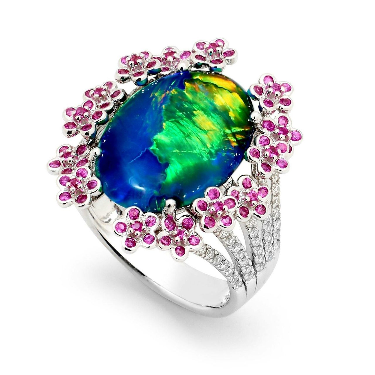 Exquisite Black Opal Ring from Dream Collection