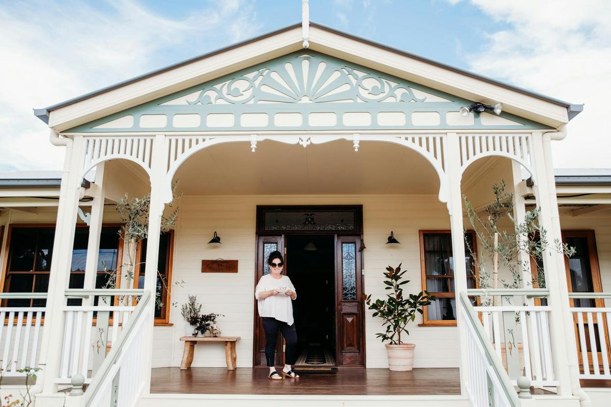 Paula at front door