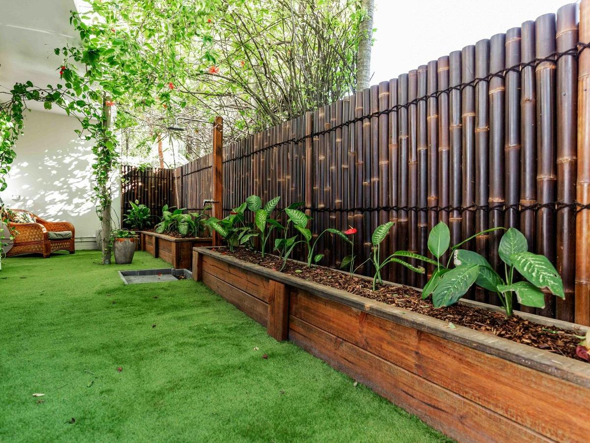 Private courtyard with outdoor shower