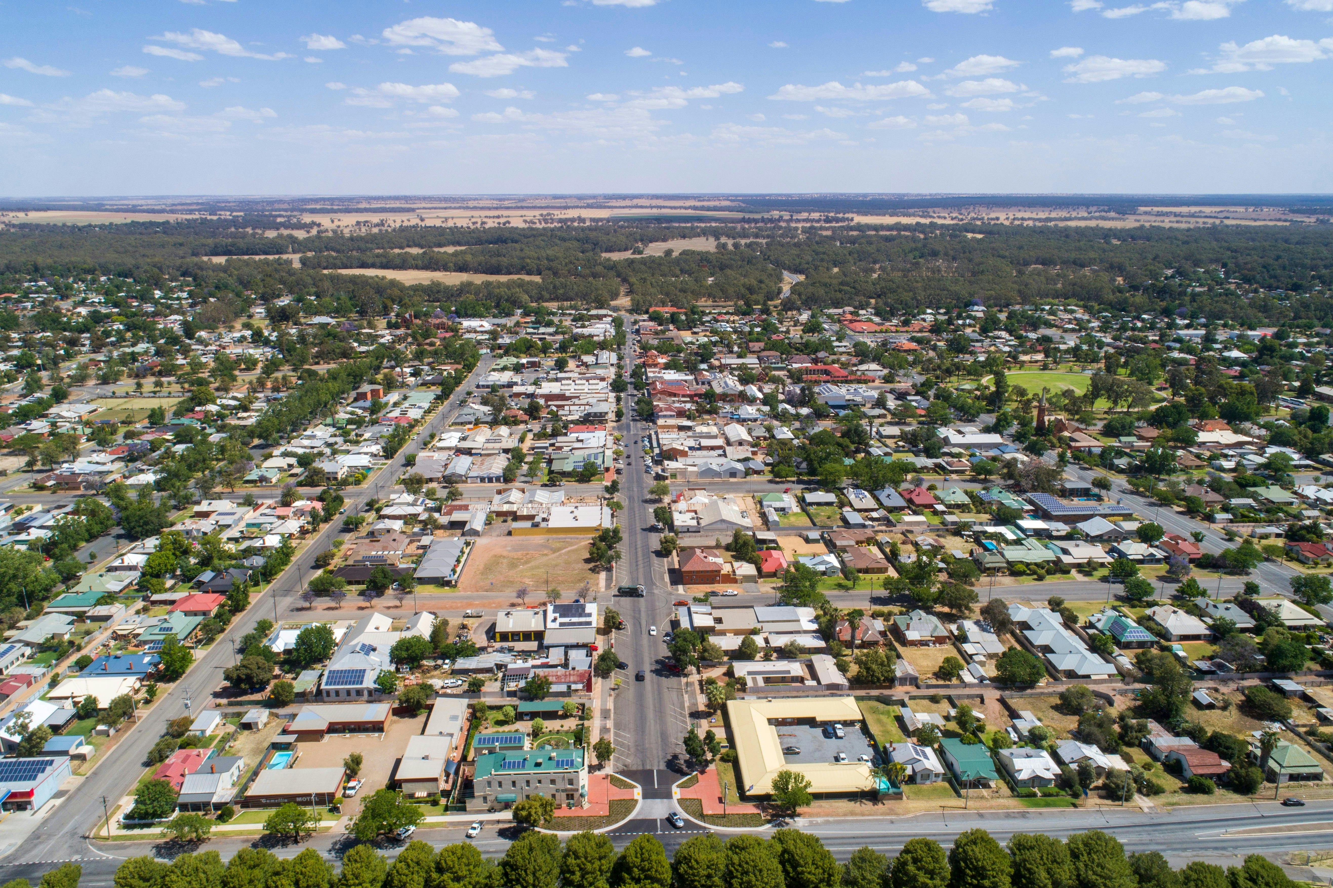 Scenic view from the Narrandera Water Tower site