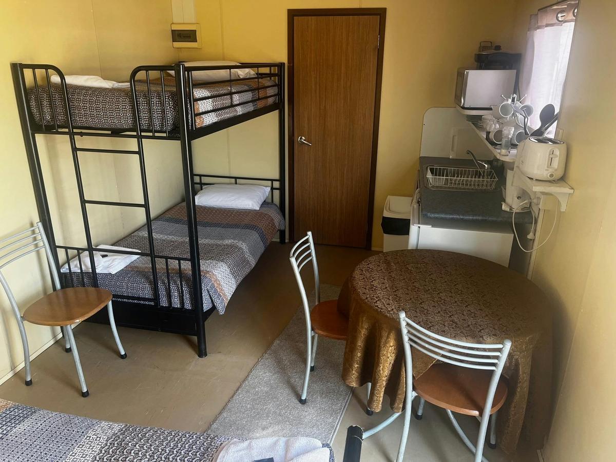 Cabin 3 double bed, bunks, kitchenette and ensuite