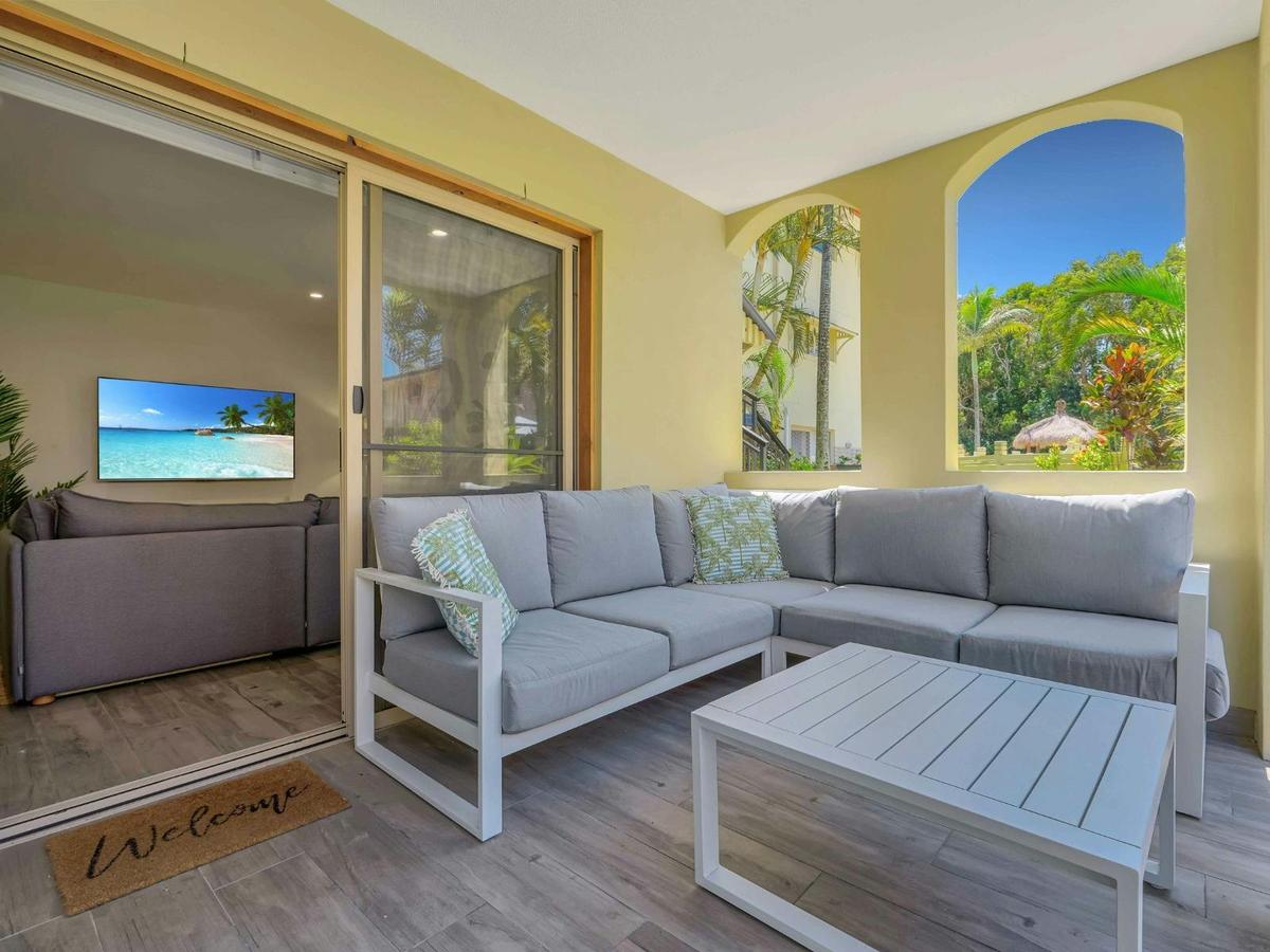 Outdoor lounge on private balcony