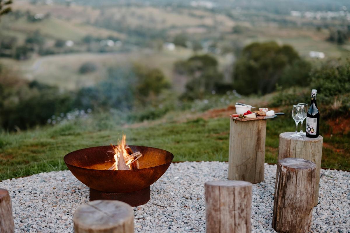 Firepit with views of Brisbane City