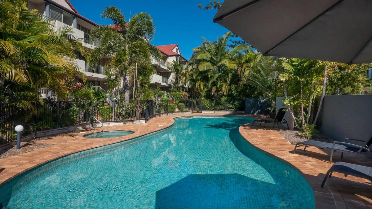 Pool and heated spa