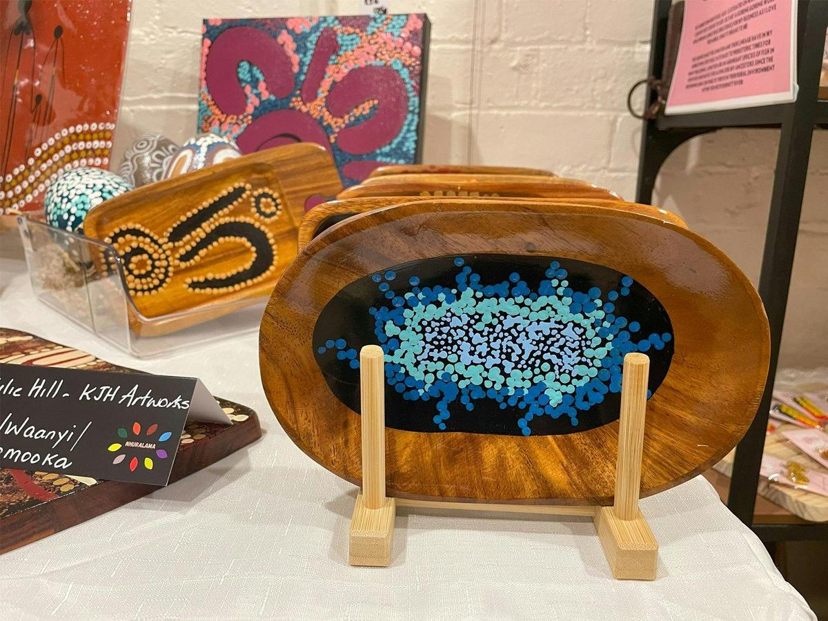 Wood painted bowl
