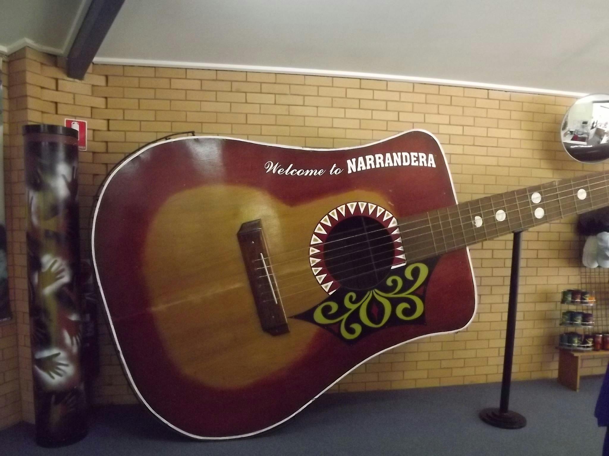 Big Guitar inside the Narrandera Visitor Infromation Centre