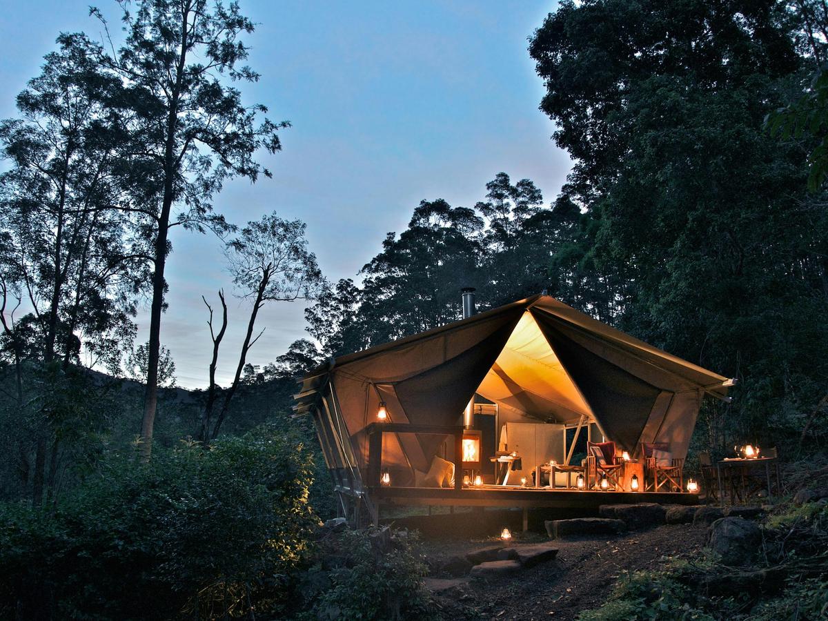 Glamping nightfall camp style