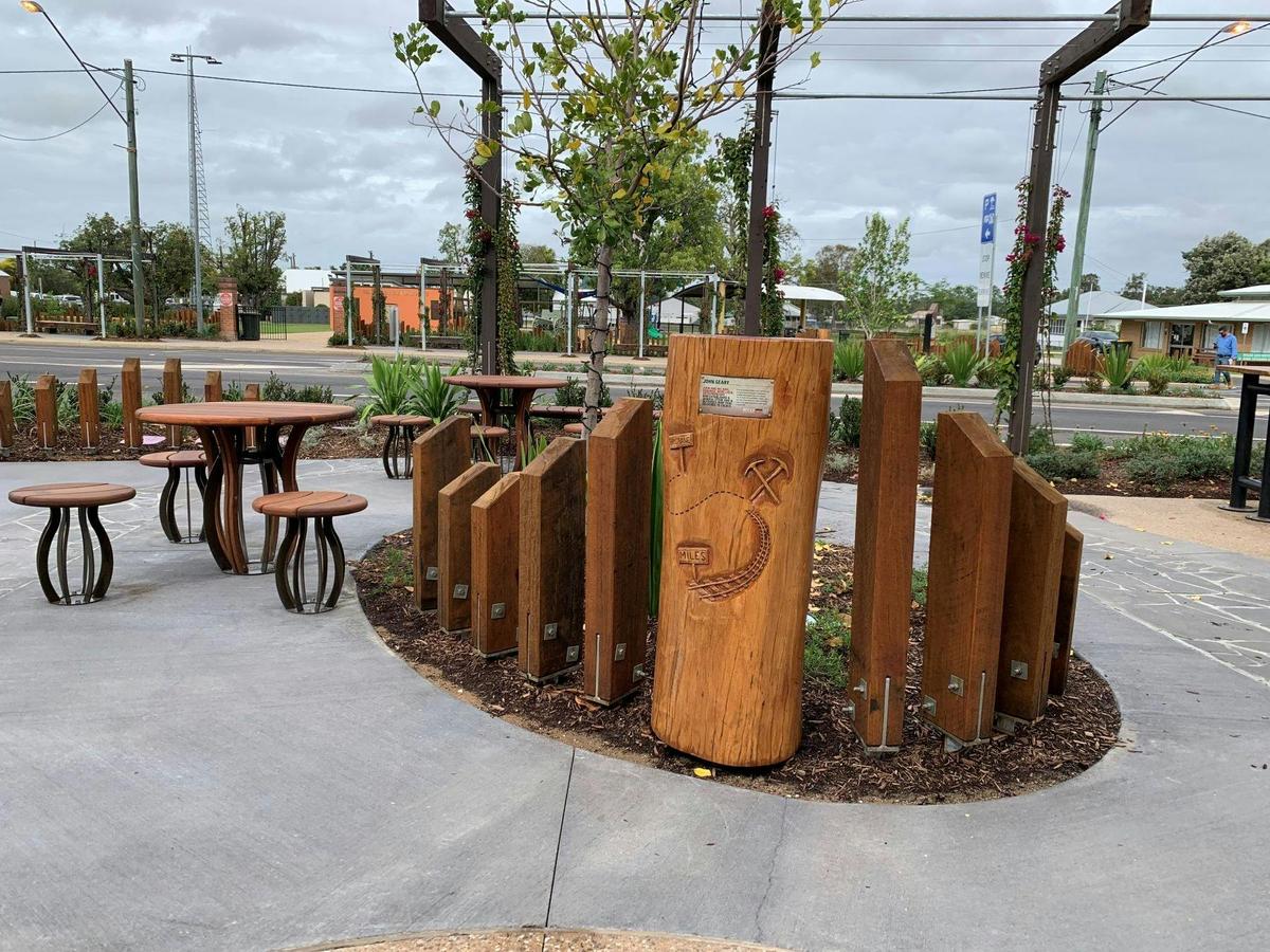 Miles Streetscape history totems