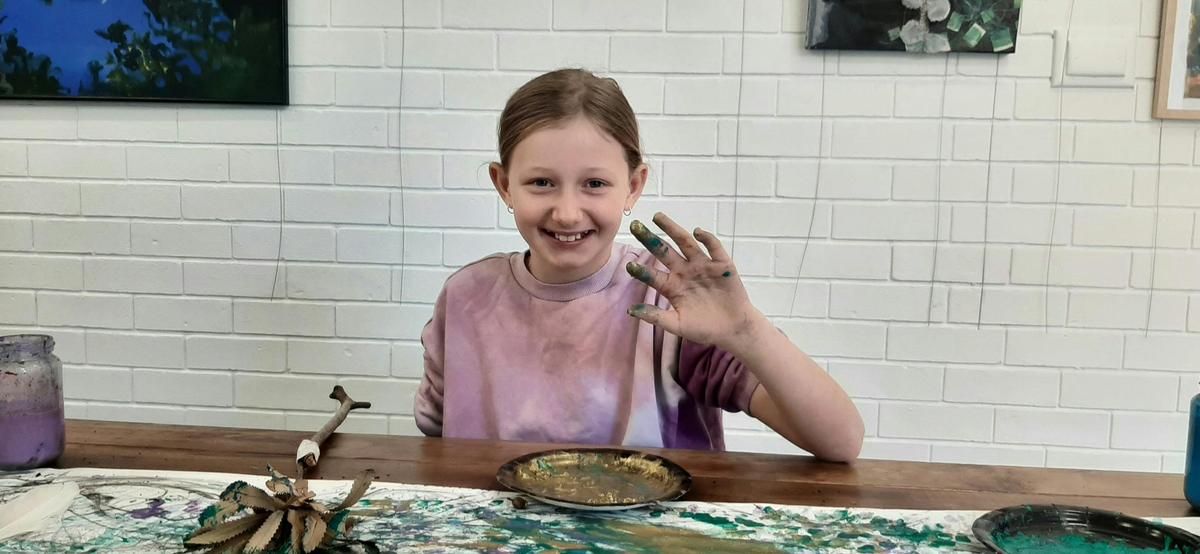 Kids nature brush art workshop