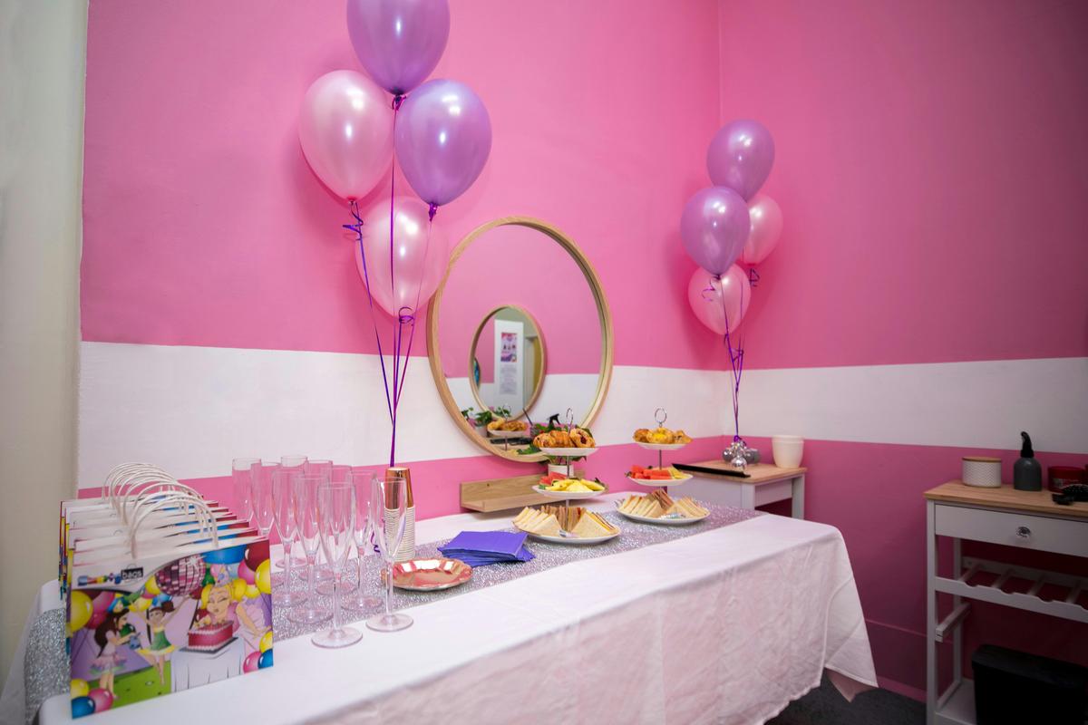Pamper Parlour party table set up