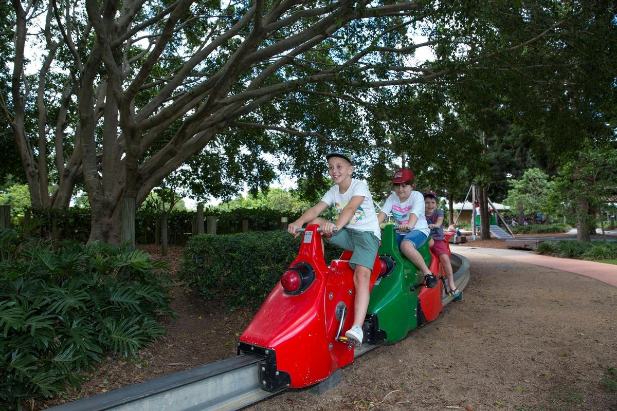 Pedal powered train at Pine Rivers Park
