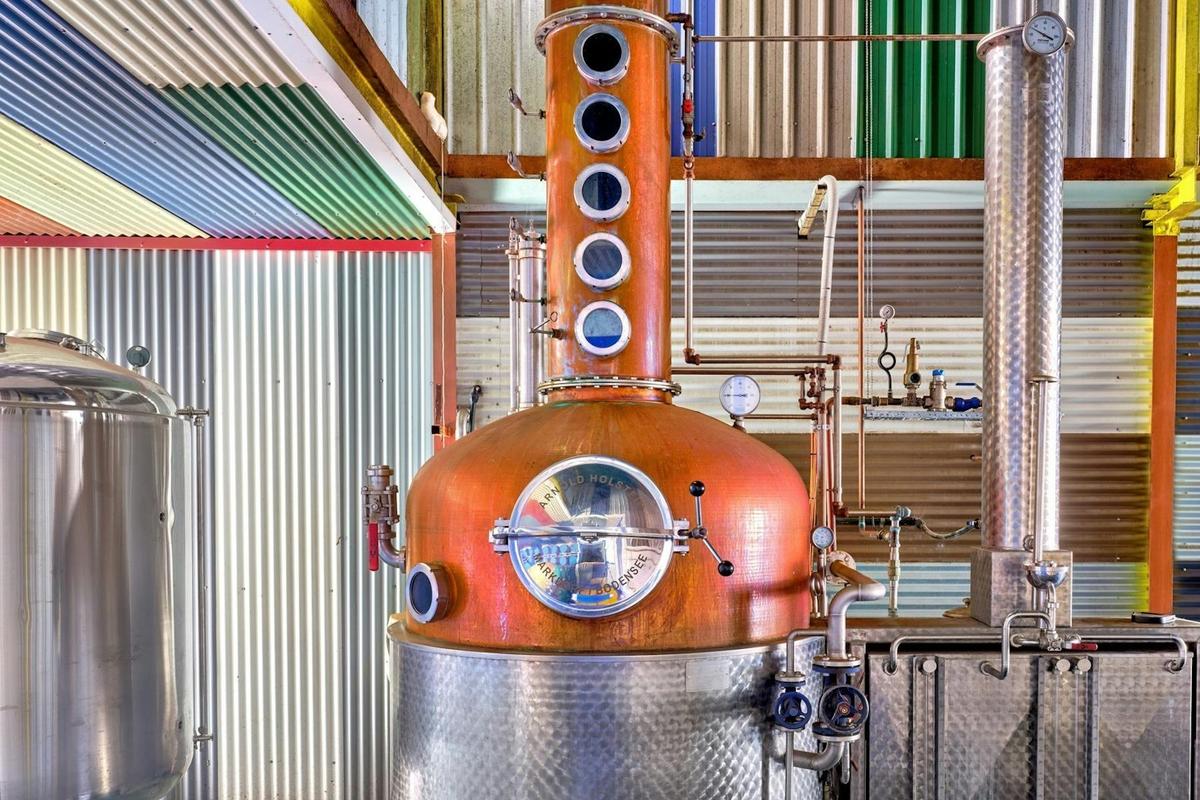 Helga 1500L copper pot still at Mt Uncle Distillery