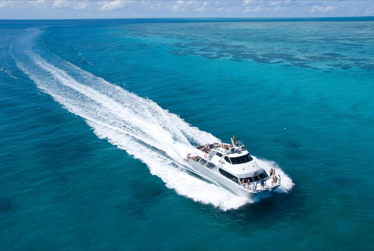 Ocean Freedom - en route to "Wonder Wall", Outer Edge Upolu Reef, Cairns Great Barrier Reef