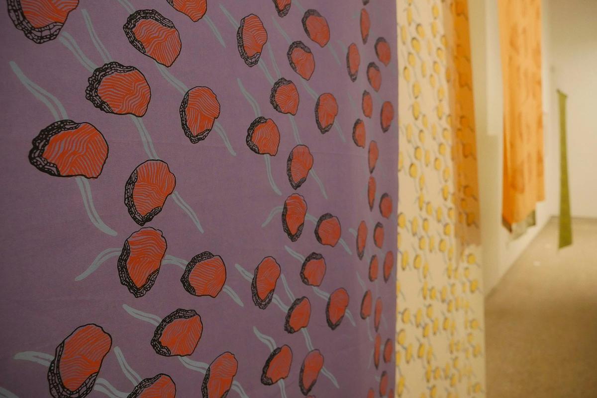 Oodgeroo Noonuccal - Ivana and Robert Perkins 1980 Screenprint on cotton fabric.