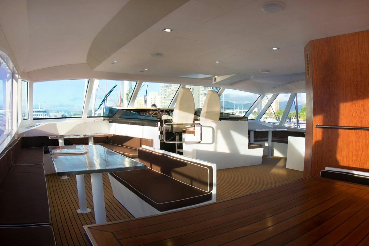 Keep an eye on the captain in our upper saloon, all air conditioned and spacious