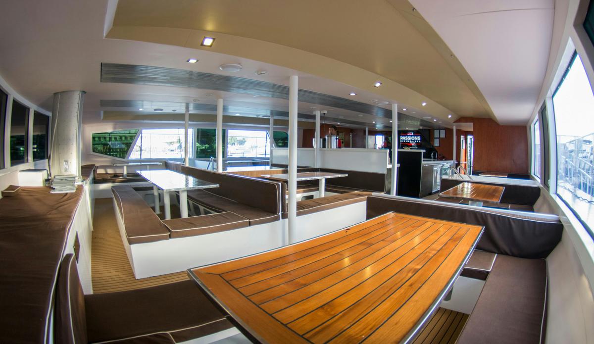 Indoor air-conditioned saloon is spacious and roomy